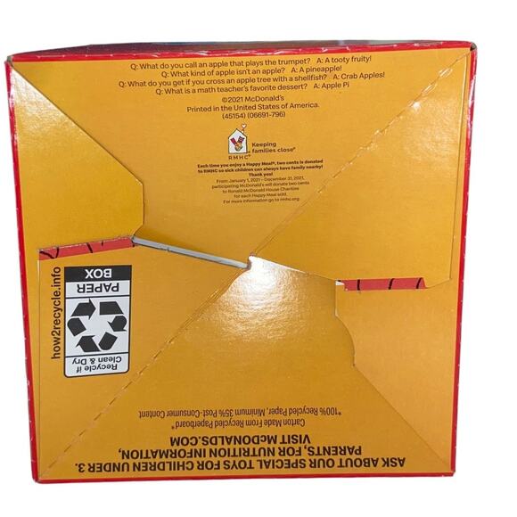 McDonalds Happy Meal Box Red Apple Slices 2021 Collect Ephemera Hobby Fast Food - Picture 5 of 7